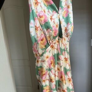 Floral Green and Pink Dress